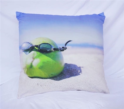 Cool Coconut - Cotton Throw Pillow 