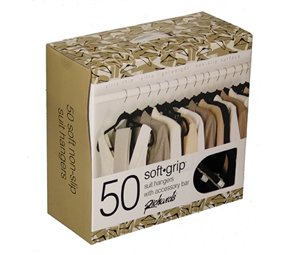 Ultra Thin Soft Grip Hangers - Black - Box of 50 