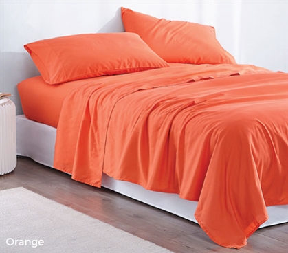 Supersoft Twin XL Bedding Sheets - Orange
