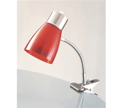 Aglow Dorm Clip Lamp - Red 